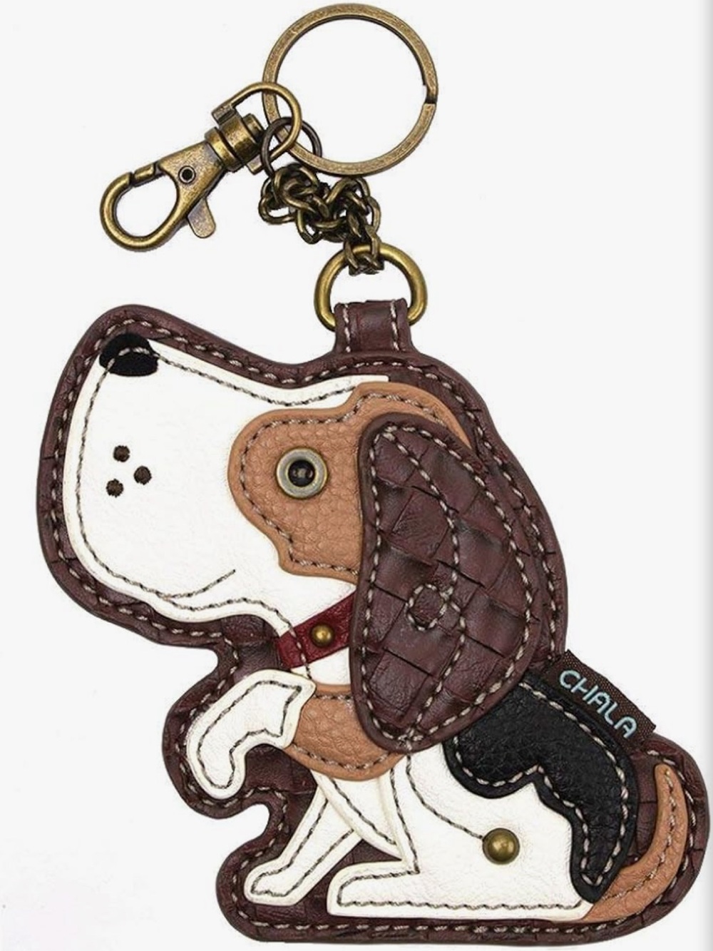 Chala Beagle Puppy Appliqué Key Fob Coin Purse Bag Charm NWOT